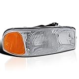 Spec-D Tuning Chrome Housing Clear Lens Passenger Right Side Headlight Compatible with 1999-2006 GMC Sierra 1500/2500/3500, Head Light Lamp Assembly