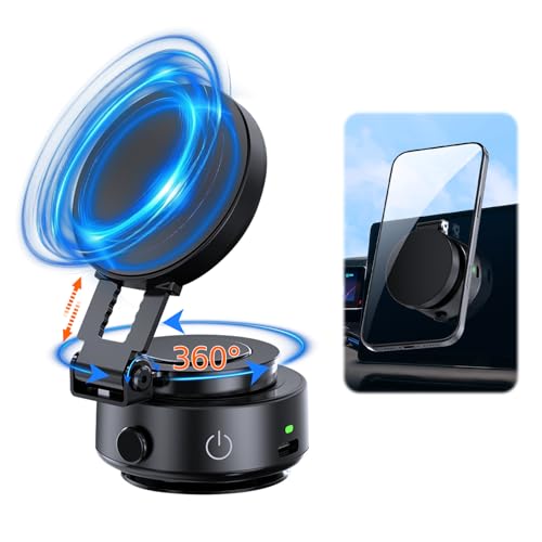 WODHMIEY Soporte magnético para móvil Doble Cara, Soporte móvil Extensible con Ventosa eléctrica, imán Potente para Coche, Espejo o Cristal, Compatible con iOS