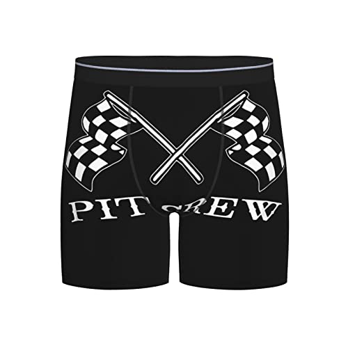 SEAEAGLE Checkered Flags Race Car Flag Mens Boxer Briefs Extended Panties Sports Tight Underpants Breathable Elasticity