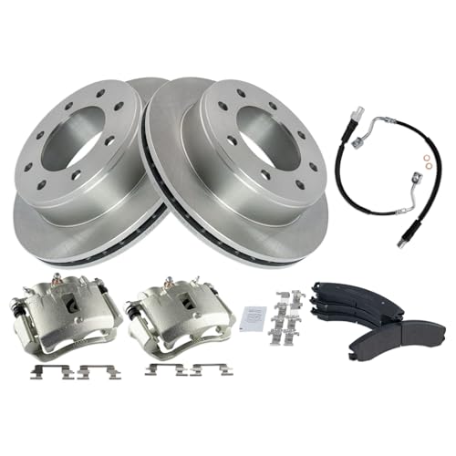 Image of TRQ Brake Pad & Rotor Kit Semi-Metallic Compatible with 2009-2016 GMC Savana 3500