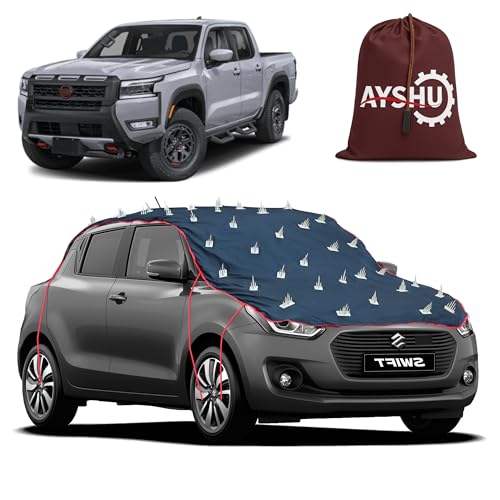 Image of AYSHU Water-Resistant Spike Car Cover for Nissan Frontier - Protects from Dogs, Monkeys, Dust, Sunlight & UV - Full Roof Universal Fit