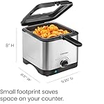Chefman Fry Guy, The Most Compact & Convenient To Deep Fry Comfort Food, Restaurant-Style Basket With A 1.6-Quart Capacity, Easy-View Window & Adjustable Temp Control, Stainless - 1.5 Liter - Image 3