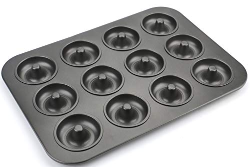 Lawei 2 pezzi Stampo per Ciambelle 12 Ciambelles Antiaderenti Teglia da Forno per Dolci Torte Ideali per Realizzare Cupcake Muffin Cioccolato - 28 x 40 x 2 cm - immagine 3