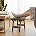 Foot Stool,Ottoman Foot Rest,Bamboo Foot Stool Under Desk,Small Stool for Living Room, Bedroom and Kitchen (Brown Legs - Gray Stool Surface)