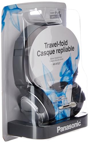 Image of Panasonic Stereo Headphones On Ear Headphones with XBS Port, Integrated Volume Controller and Lightweight Foldable Design - RP-HT227-K (Black & Silver) 36 x 6.7 x 0.5 inches (Pack of 10)