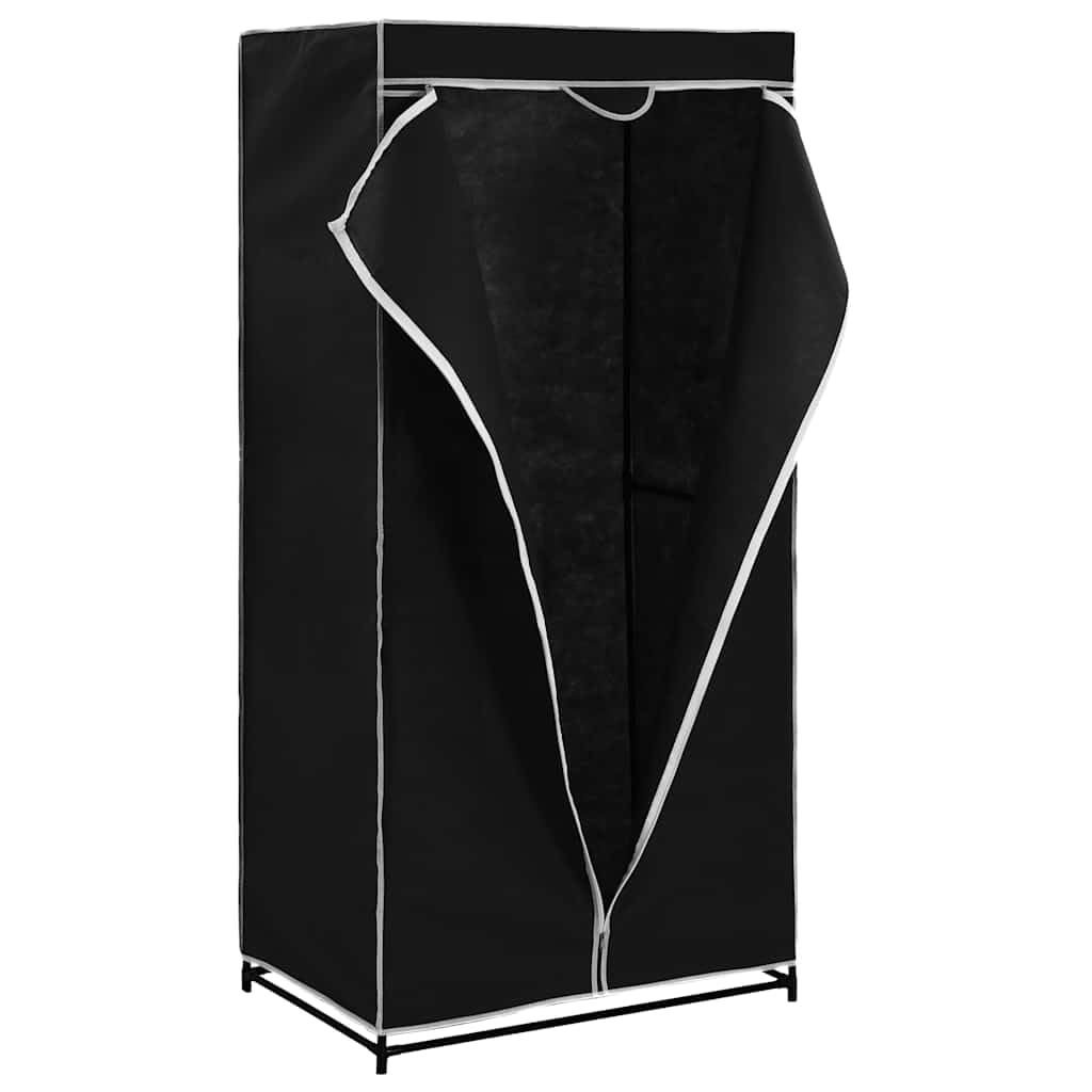 Garderobe Kleiderbehälter 2 STK. Kleiderschränke Schwarz 75×50×160 cm mit Eisenrahmen und Stoffbezug für staubfreie Aufbewahrung