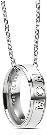 Love You Dad Mom Stainless Steel Necklace for Men Women Dad Birthday Gifts Jewelry