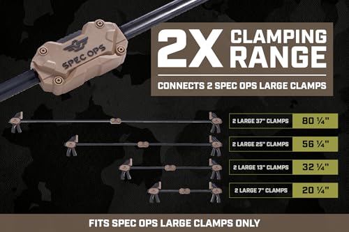 Image of Spec Ops Tools Bar Clamps for Woodworking, Clamp Coupler, 2X Clamping Range Compatible with Spec Ops Large Series Bar Clamps, Pack of 1