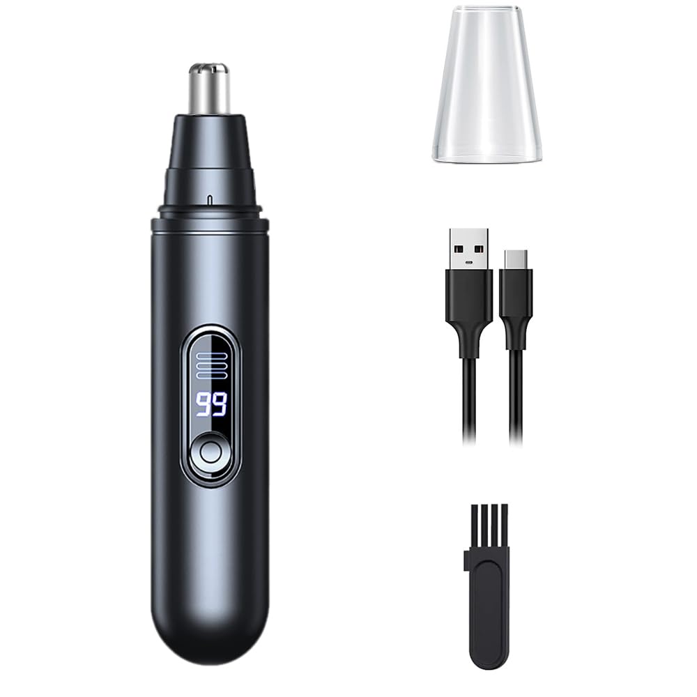 AROSKY USB Rechargeable Nose and Ear Hair Trimmer for Men and Women - Professional Painless Electric Clipper With