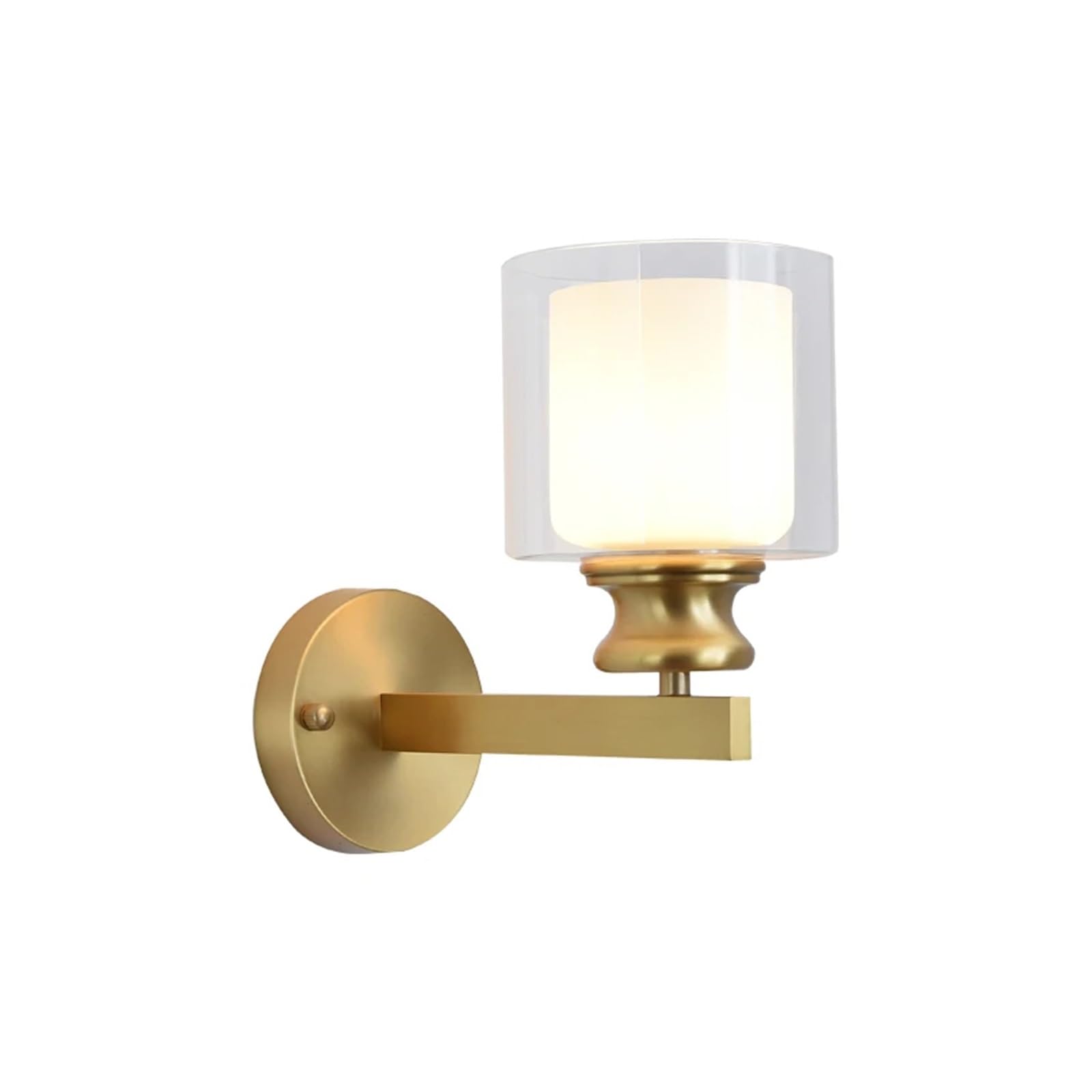 Olskfuh Light Modern Copper Wall Lamp With Glass Lampshade Cover Compatible With Bedroom Porch Living Room Wall Sconce Ing,