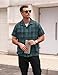 COOFANDY Mens Short Sleeve Button Down Shirt Plaid Button Up Shirts Casual 75% Cotton Work Shirts