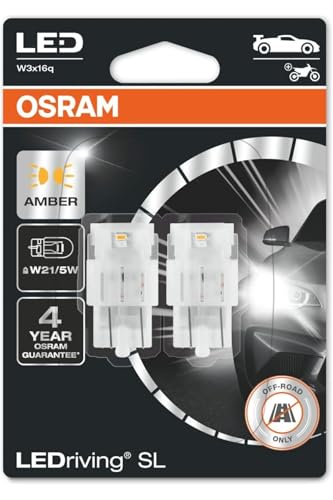 Image of OSRAM LEDriving SL, ≜ W21 /5W, Amber, LED signal lamps, Off-road only, non ECE, Double Blister