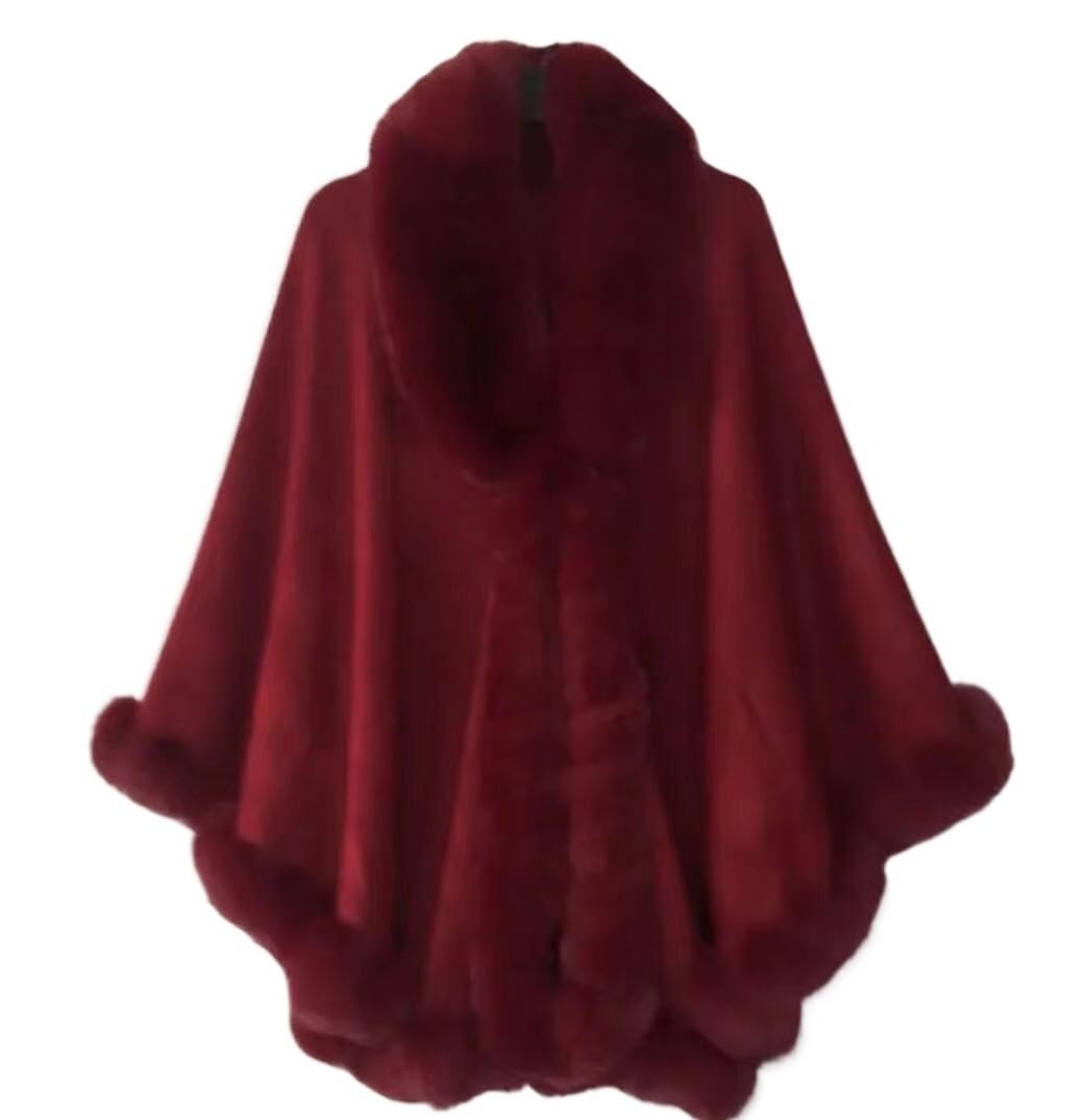 Mantello Invernale Streetwear da 16 Colori da Donna in Finto Cashmere Nero, Pendolo Lungo, Poncho Lungo, Mantello con Scialle Allentato