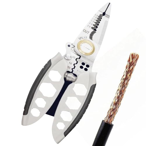 PRIMUZ Pelacables, herramienta multifuncional para pelar cables, herramienta para pelar cables eléctricos, multiherramienta, cortador de alambre de punta larga para pelar, cortar cables