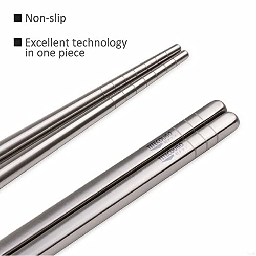 TITECOUGO Lightweight Titanium Chopsticks Portable Camping Flatware 19g - Thumbnail 2