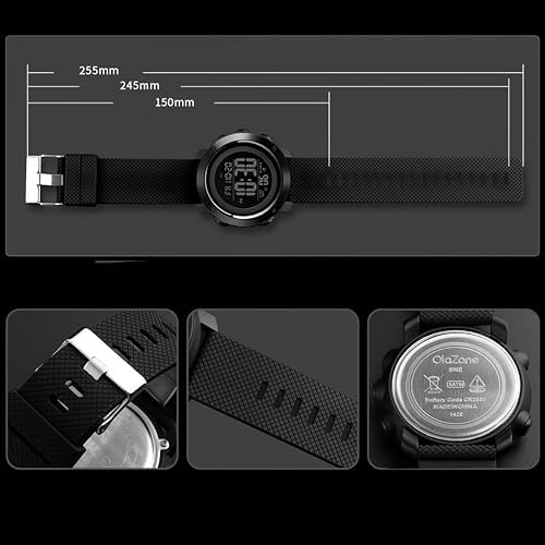 SNE Digital Watch Sports Waterproof Military Back Light Small Watch for Men Black 1426 - 3