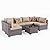 Kullavik 7 Pieces Outdoor Patio Furniture Set,PE Wicker Rattan Sectional Sofa Patio Conversation Sets with Tempered Glass Table,Sand