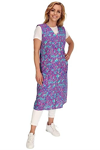 Vestido de casa bata de botones de algodón delantal de cocina multicolor 44