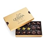 Godiva Gold Dark Chocolate Gift Box, Belgian Dark Chocolates with Pralinés, Ganaches & Caramels, Gourmet Gift for Birthdays, Holidays, Kosher, 15 Pc