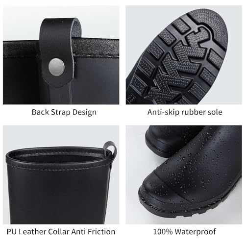 Asgard Women's Mid Calf Rain Boots Waterproof Garden Shoes Slip on Rubber Boots3