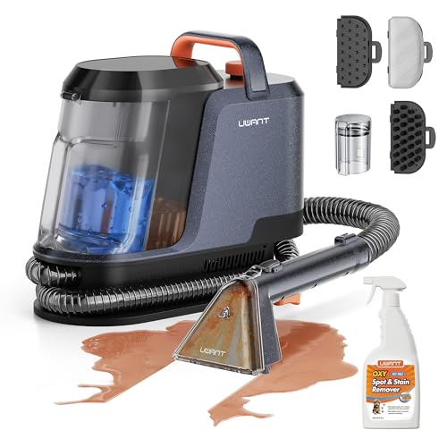 uwant Portable Carpet and Upholstery for Deep Cleaner, 18Kpa Carpet Cleaner Machine for Cars, Pets with Pet Pro Solution and Self Cleaning Set of 1 for Spot, Rug, Couch