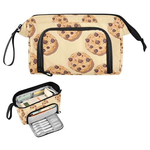 Image of Big Capacity Pencil Case,Chocolate Cookies Pen Bag Pouch Holder Stationery Bag School College Office Organizer for Teen Adults Student