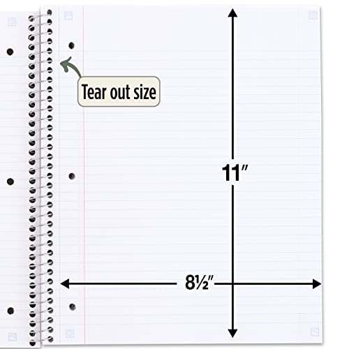 Five Star Spiral Notebook + Study App, Recycled Cover, 4 Pack, 1 Subject, College Ruled Paper, Fights Ink Bleed, Water Resistant Cover, 8-1/2” X 11", 100 Sheets Per Notebook, Assorted Colors (820046) #TOP5