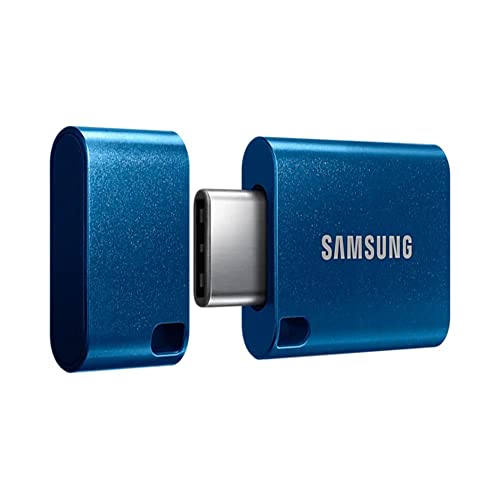 Image of SAMSUNG Type-C USB Flash Drive, 128GB, Transfers 4GB Files in 11 Secs w /Up to 400MB /s 3.13 Read Speeds, Compatible w /USB 3.0 /2.0, Waterproof, 2022,Blue