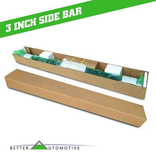 Better Automotive Side Step Rails Compatible With 2005-2023 Nissan Frontier King Cab / 2005-2012 Suzuki Equator Extra Cab 3" Black Side Bars Nerf Bars Running Board Steps 2Pcs #TOP5