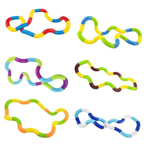 HoAhaMay 6 Pieza Reducción del Estrés Twister Juguetes, Juguetes Envoltura de la Mano, Empalme extraíble Tranquilo, Ayuda a aliviar el estrés y la ansiedad, el Autismo, Apto para Adultos y niños