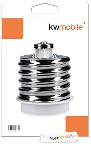 kwmobile E40 to E27 Adapter Kit - Light Socket Bulb Base Adapter Converter Mogul Base E40 to Medium Base E27 for Halogen, LED Bulbs - 4 Pack in White