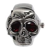 Abaodam Reloj de Anillo Electrónico Retro Negro Tapa Giratoria, Diseño Decorativo Vintage, Joyería Creativa para Hombre, Accesorio Único y Compacto, Adecuado para Uso Diario