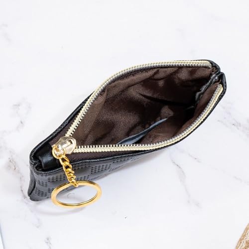 Bag Zipper Portable Key Chain Card Holder Multifunction Clutch Bag Women(Black)4