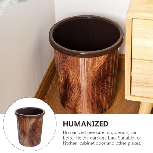 Caneca de basura de plástico imitación madera 10L miniatura 7