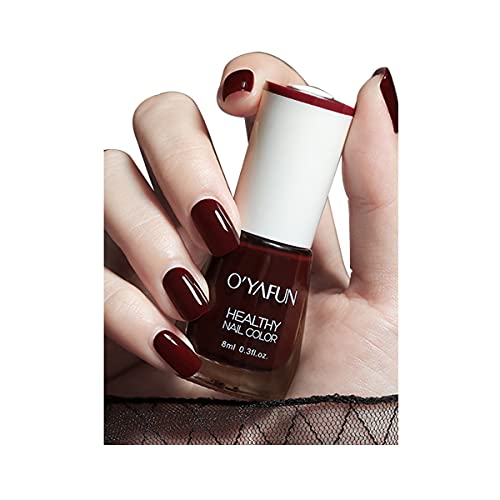 Clest F & M à base d'eau et pelable déchirable Vernis à ongles longue durée Inodore Vernis à ongles, Marron Rouge Brown