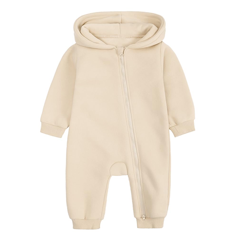 Odizli Neugeborene Baby Mädchen Junge Kleidung Herbst Winter Langarm Fleece Kapuze Strampler Overall