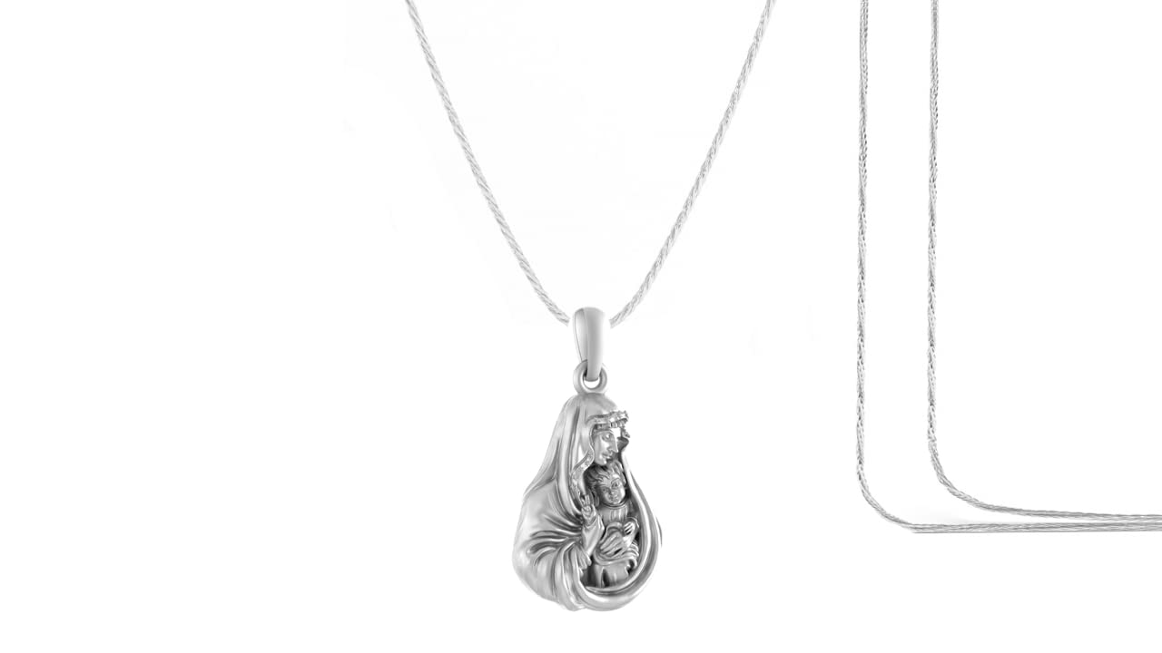 Sterling Silver (92.5% purity) God Mother Mary Pendant (Pendant with Chain) for Men & Women Pure Silver Mother Marry chain Locket for Good Health & Wealth-image-22