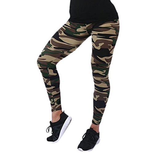 Pantalones Yoga Mujeres, Xinantime Leggings de Camuflaje para Mujer de Moda Pantalones Estampados y Ajustados (C)
