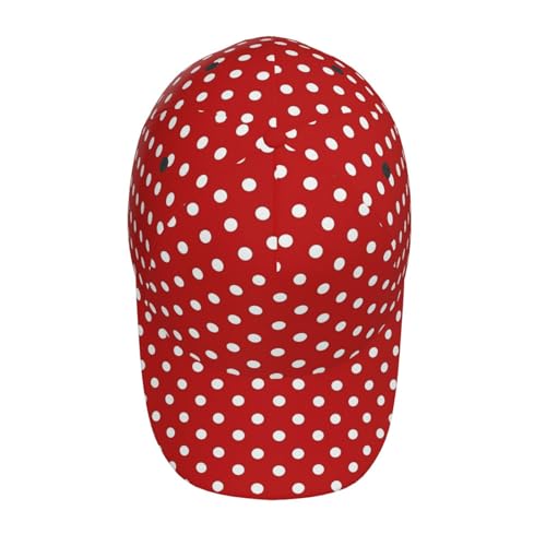 Gorra de béisbol con lunares con correa ajustable unisex miniatura 4