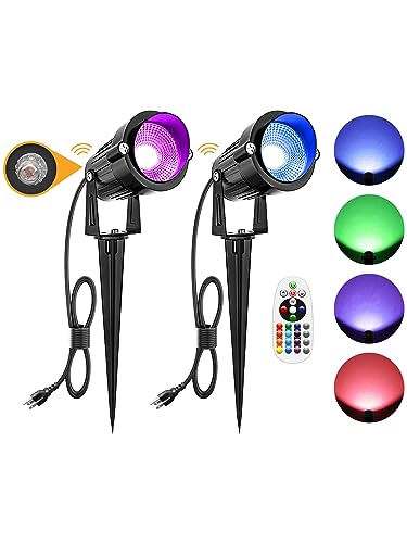 Zuckeo OUTDOOR YARD LIGHTS Rgb Led Spotlights Outdoor Spot Lights Dusk To Dawn cover