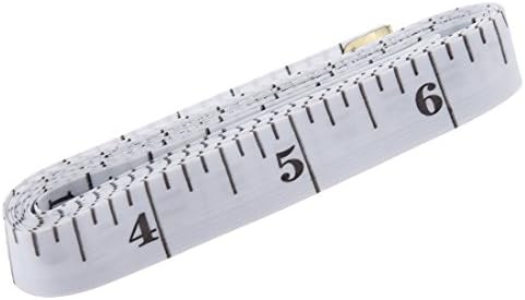GDMINLO Soft Tape Measure Double Scale Body Sewing Flexible Tailor Craft Vinyl Ruler for Weight Loss Medical Body Measurement, Has Centimetre Scale on Reverse Side 60-inch(White) - 1