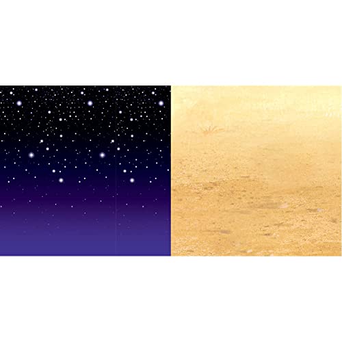 Starry Night Backdrop Party Accessory (1 Count) (1/Pkg) & Desert Sand Backdrop Party Accessory (1 Count) (1/Pkg) #TOP17