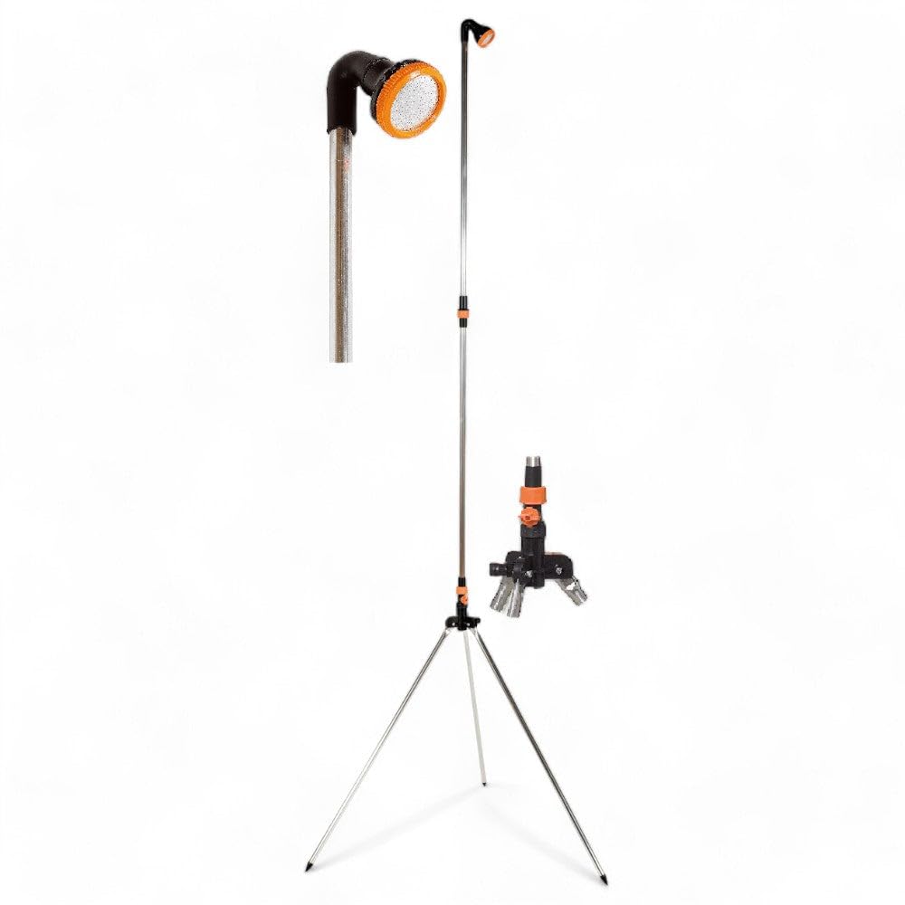 Douche solaire de jardin et de camping en aluminium si trois pieds