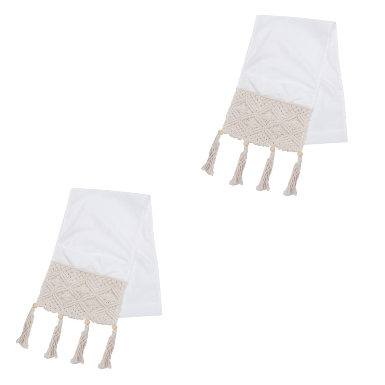 Alipis 2pcs sofa armrest bag sofa phone pocket boho remote control holder macrame chair arm caddie couch remote control holder sofa books boho chair cotton mobile phone bag storage white