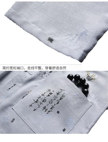 Mens Cotton Sets Chinese Cotton Hemp Suit Grandpa Linen Loose Home Set4