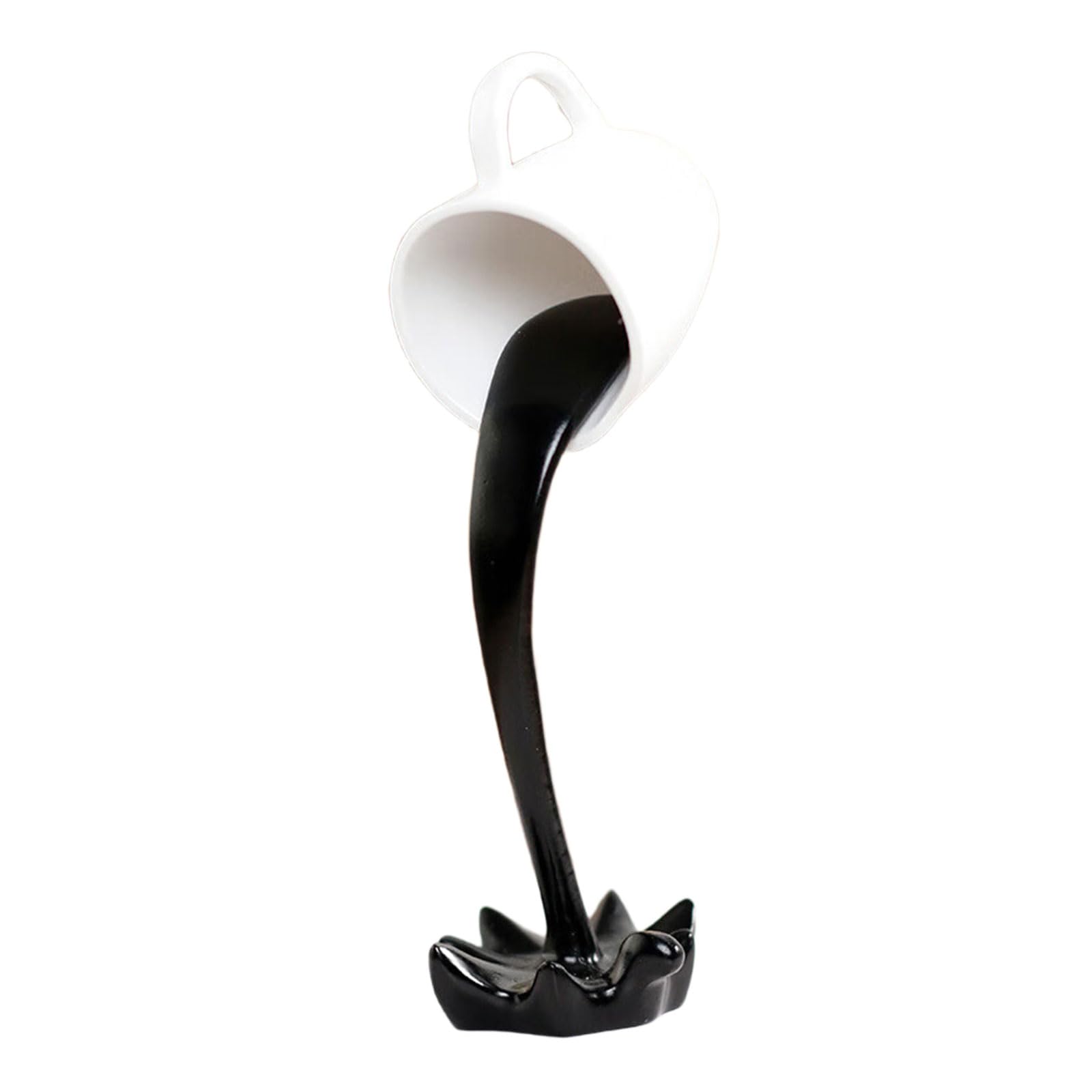 Fahia(ファヒア) Multicolor Coffee Theme Sculpture Creative Floating Cup Figure Home Office Decoration Centerpiece Resin Craft Ornament Modern Desk Ornament