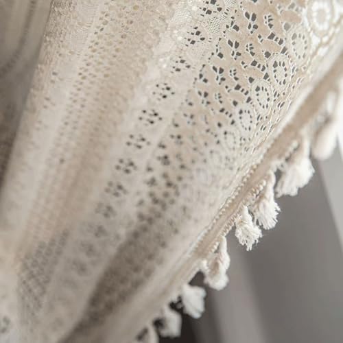 Rideaux bohox en crochet pour salon et chambre vintage chic