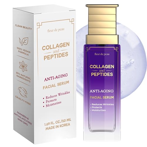 Fleur De Peau Collagen & Peptides Serum For Face - Dermatologist Tested, Anti-Aging, Ultra...