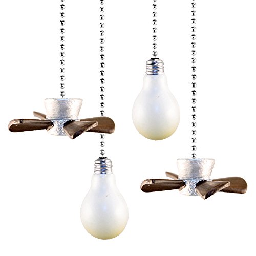 Set of 4 Fan and Light Bulb Decorative Ceiling Fan Pulls