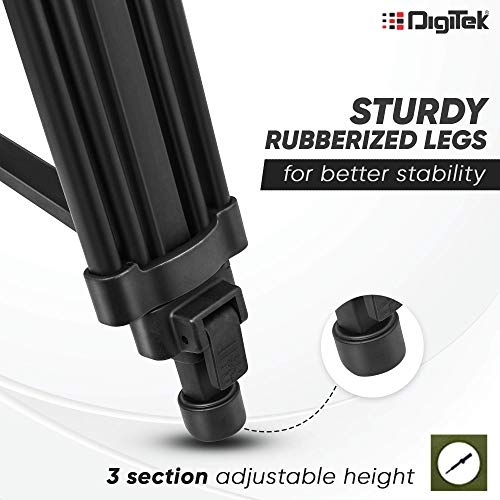 Digitek Professional Video Aluminium Tripod with Multipurpose Head for Low Level Shooting, Panning f amazinggiftidea-com